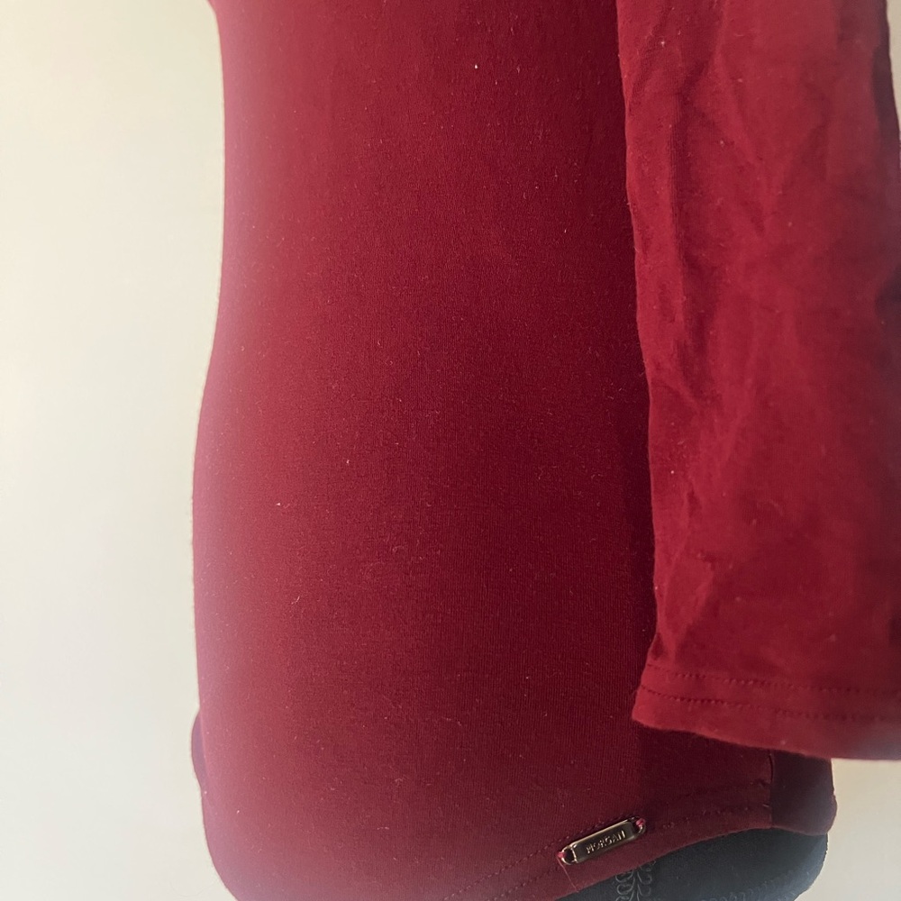 Morgan de Toi Red Tie Front Blouse with Cut Out - Picture 3 of 4